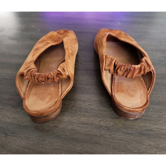 Sezane Les Souliers Brown Suede Flat Sling Back Open Toe Shoes Size 37 / US 6.5 - Picture 5 of 7